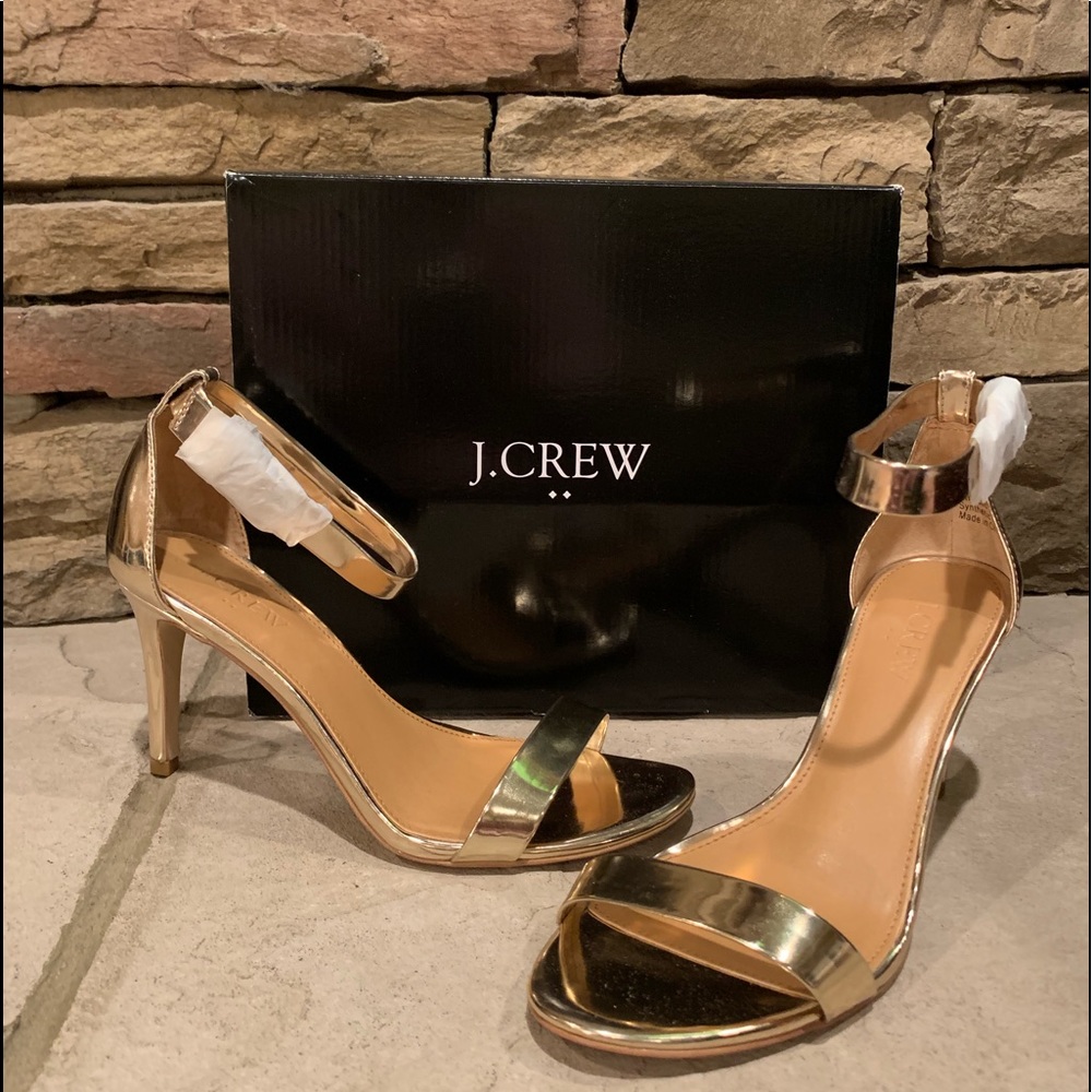J Crew Gold Metallic Heels